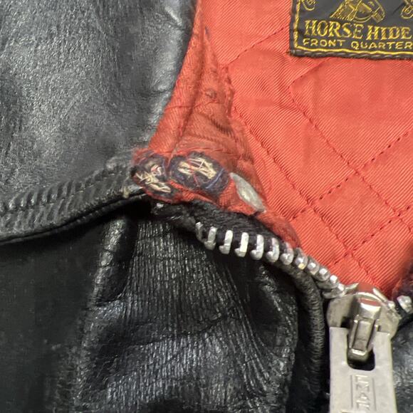 Guide Master Leather Jacket Wolf Outerwear Horse hide Biker Vintage 50s MENS - Picture 5 of 16